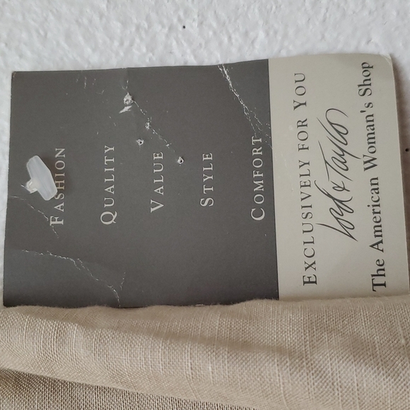 Lord & Taylor Silk Linen Blend Khaki Size 16W - Picture 5 of 16